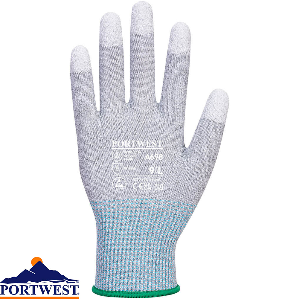 Portwest MR13 ESD PU Fingertip Glove (12 Pack) - A698